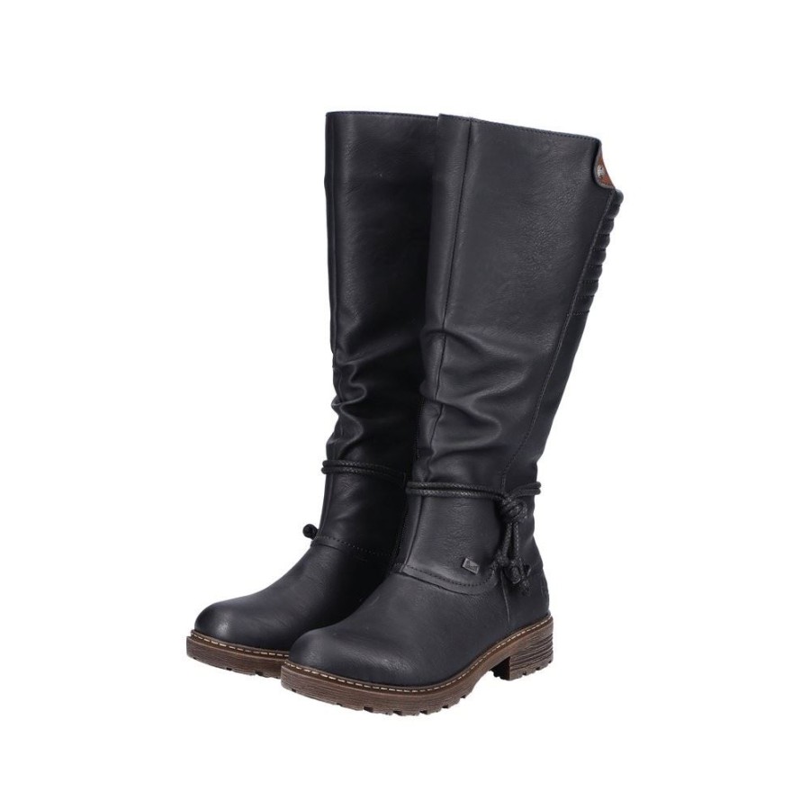 Rieker Rieker Antistress Damen Stiefel Langschaft Tex- Membran Warmfutter Kordel Schwarz S22 Z4776-00 Schwarz/Brown Stiefel