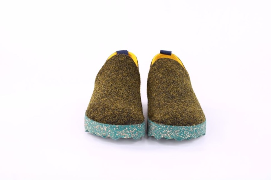 ASPORTUGUESAS Asportuguesas Slipper City Naturwolle Kork-Sohle Vegan Grun S21 P018003017 Forest Slipper