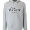 s.Oliver S.Oliver Herren Sweatshirt Logo- Print Kapuze Blau,Grau S22 2122819 9700 Grey/Black Pullover