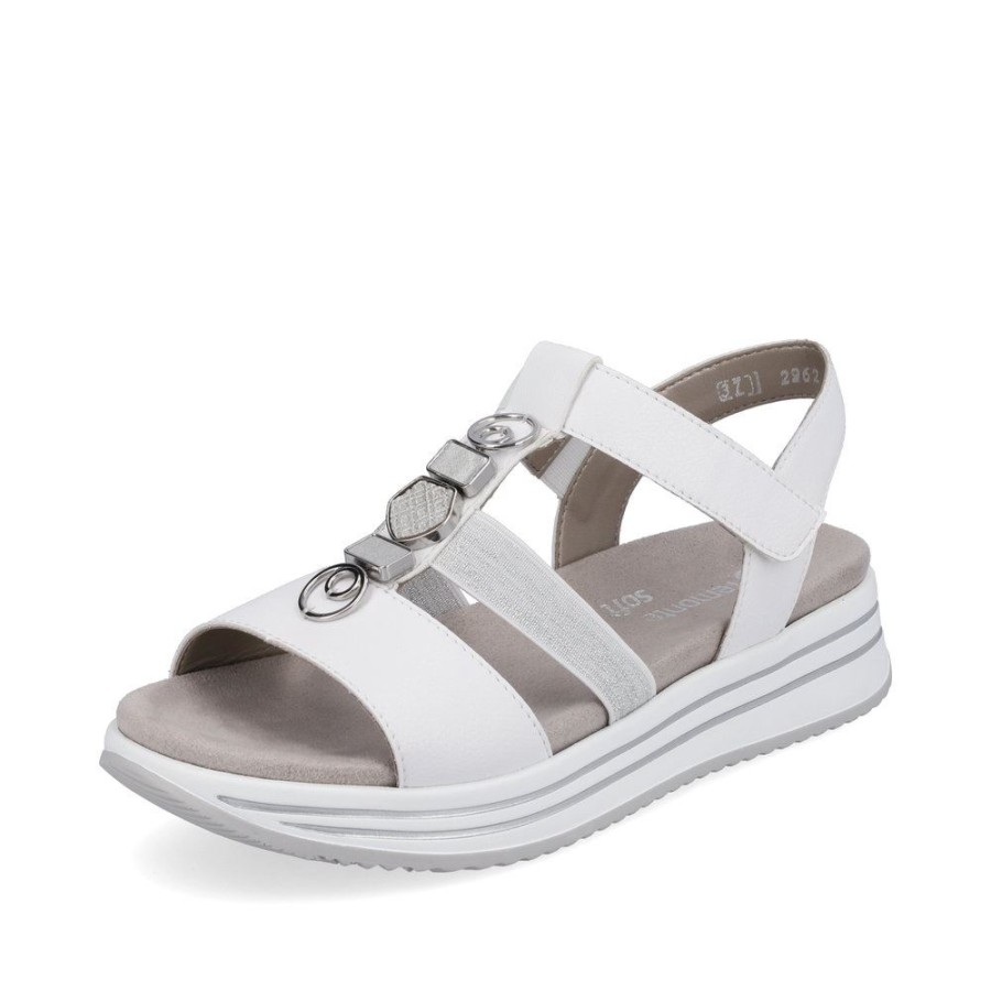 Remonte Remonte Damen Riemchensandalen Edelweis-Mondgrau S13 R2962-80 Weiss/Weiss/Wei Sandalen