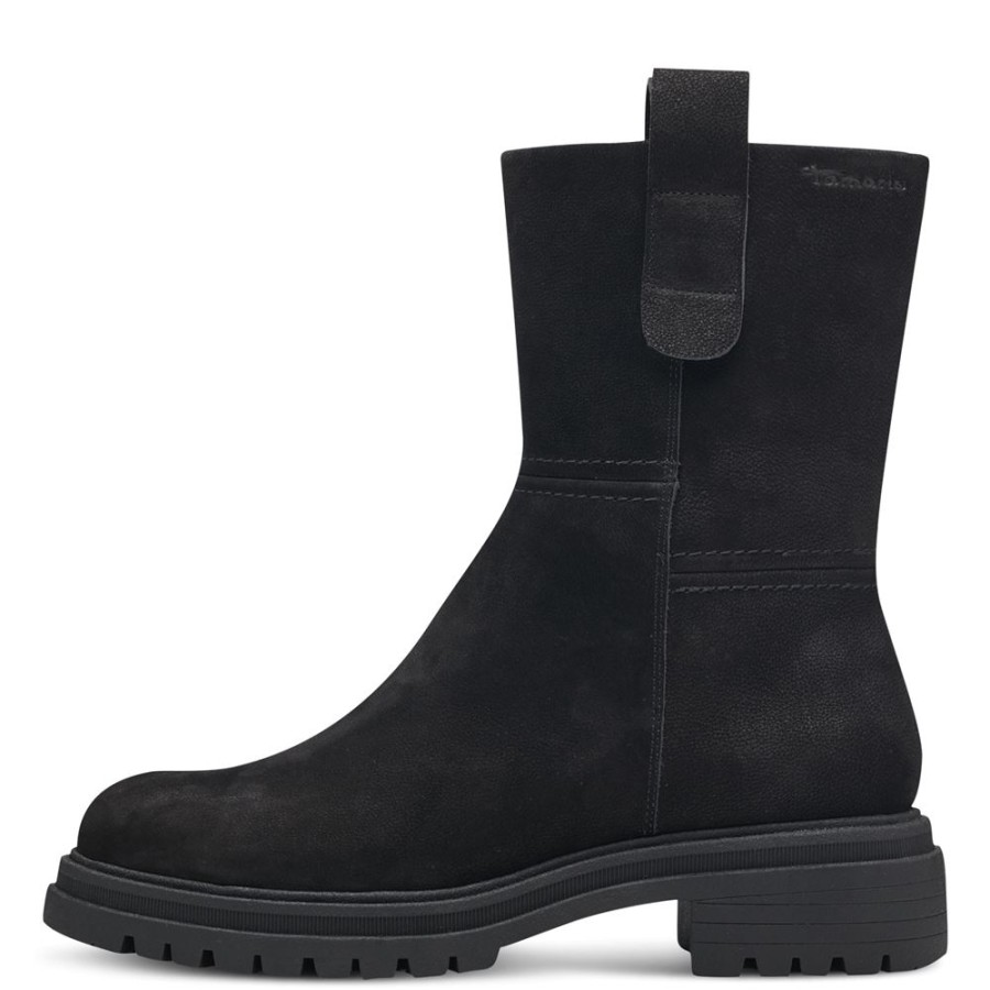 Tamaris Tamaris Stiefelette Leder Warmfutter Touchit- Fusbett Schwarz S23 1-26813-41 001 Black Stiefel