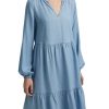 EDC Edc Kleid Tencel Midi 031Cc1E303 C903 Blue Light Kleid