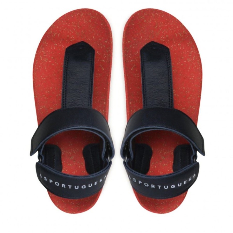 ASPORTUGUESAS Asportuguesas Zehenstegsandale Kork Nachhaltig Kautschuk P018077011 Navy/Red Sandalen