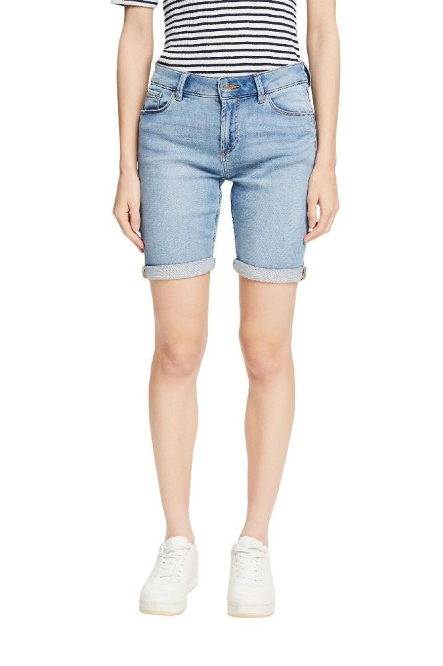 ESPRIT Esprit Denim-Shorts Aus Bio-Baumwoll-Mix 992Ee1C311 E903 Blue Light Hose