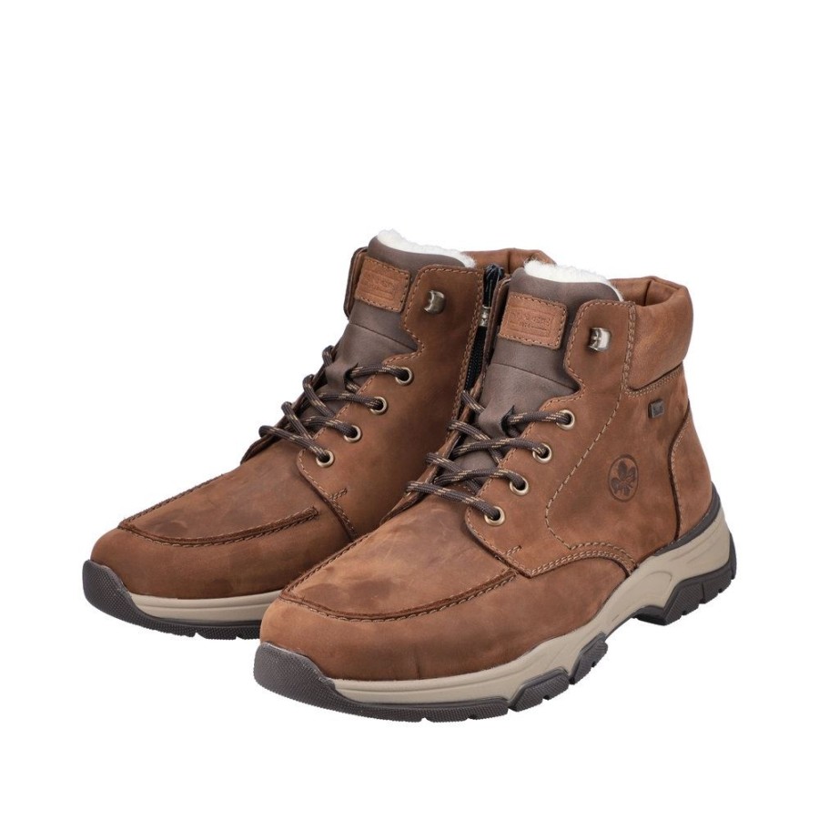 Rieker Rieker Antistress Herren Schnurboot Schnurschuh Leder Tex- Membran Braun S21 31240-22 Noce/Peanut Stiefel