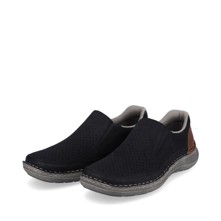 Rieker Rieker Antistress Herren Slipper Lochmuster Extraweite- H Blau S13 03079-14 Ozean/Pazifik/A Slipper