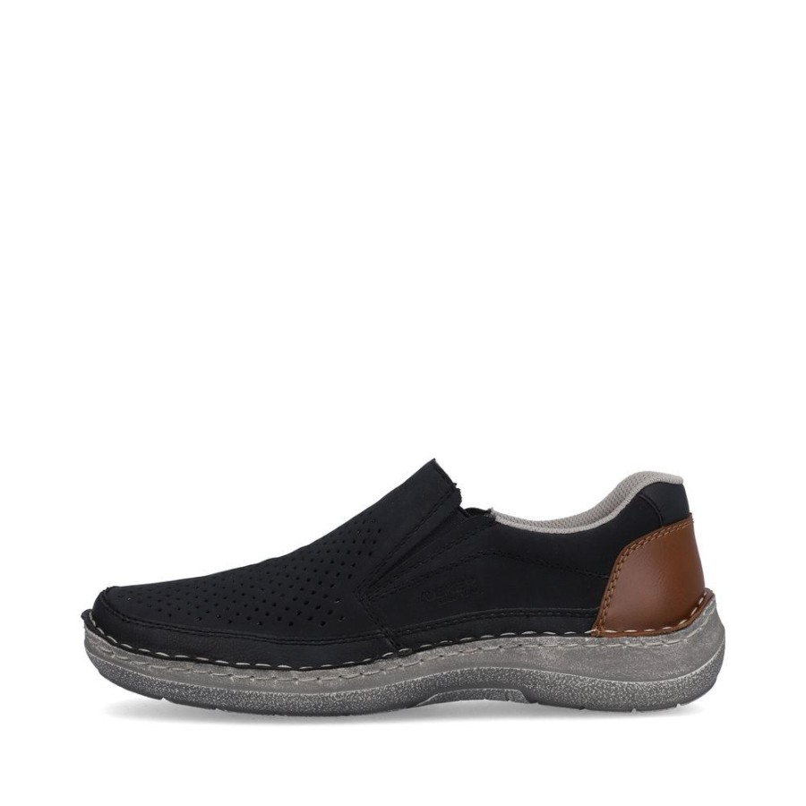 Rieker Rieker Antistress Herren Slipper Lochmuster Extraweite- H Blau S13 03079-14 Ozean/Pazifik/A Slipper