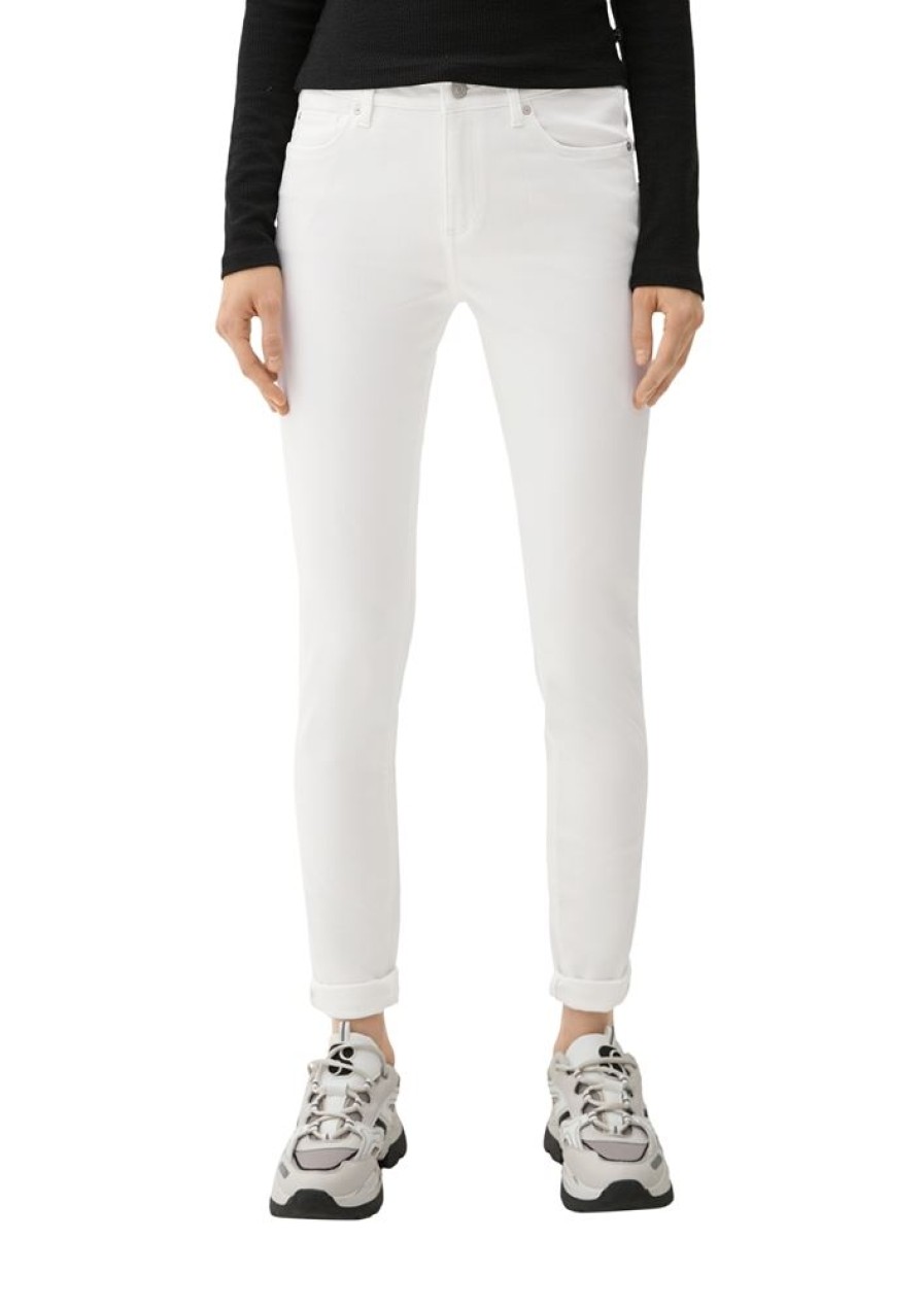 QS Qs Designed By Skinny Jeans Mit Garment Dye Weis S13 2127762 0100 White Jeans