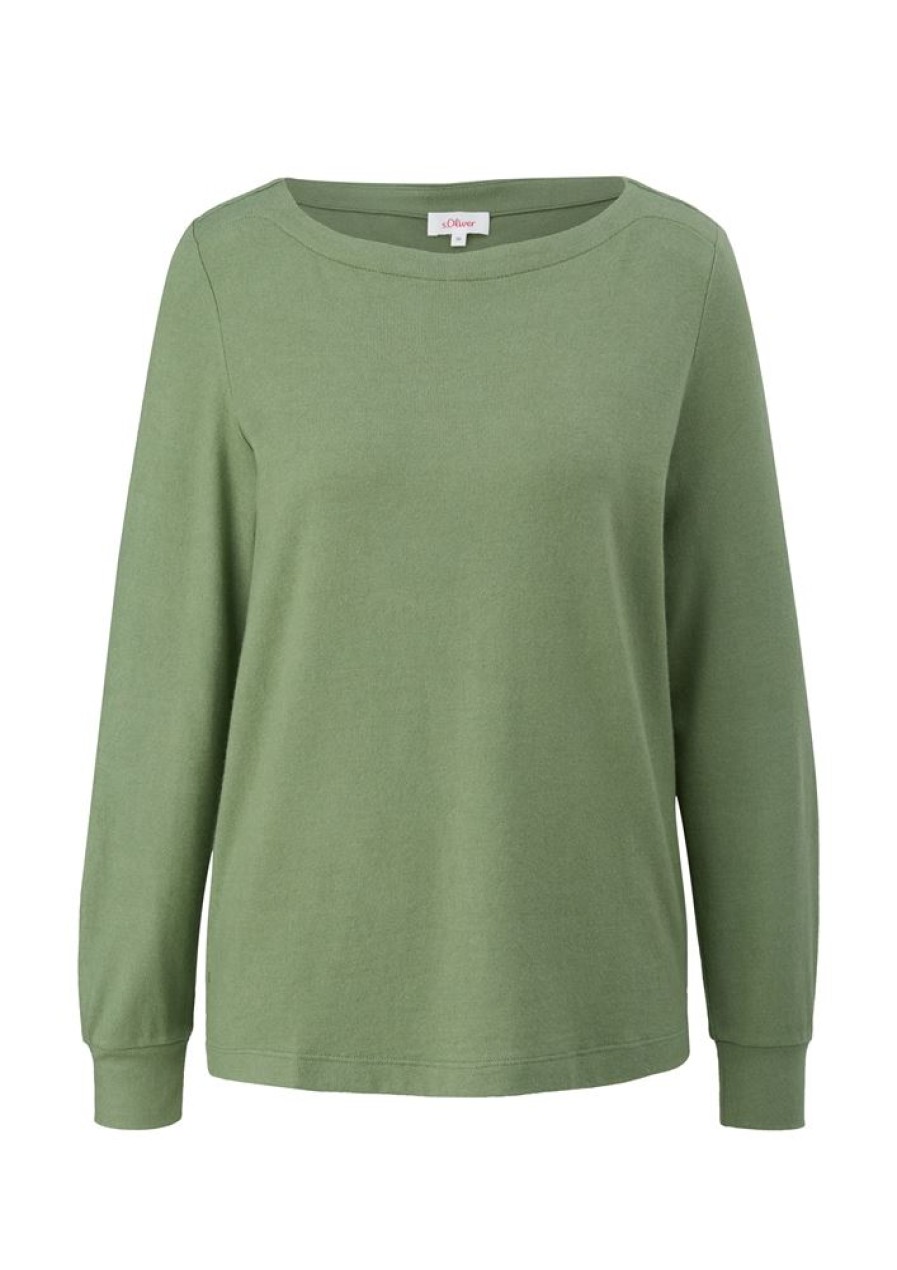 S.Oliver S.Oliver Longsleeve Grun, Schwarz S23 2137118 78W9 Green T-Shirt