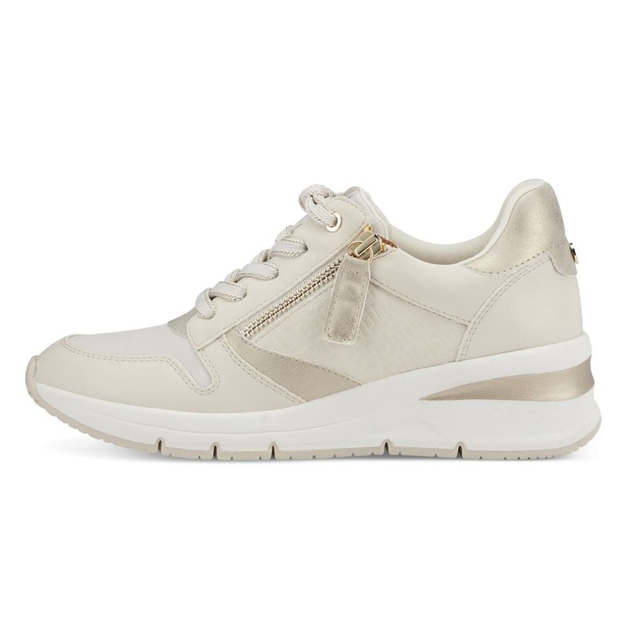 Tamaris Tamaris Sneaker Keilabsatz Wechselfusbettbeige, Blau S13 1-1-23702-20 430 Ivory Comb Sneaker