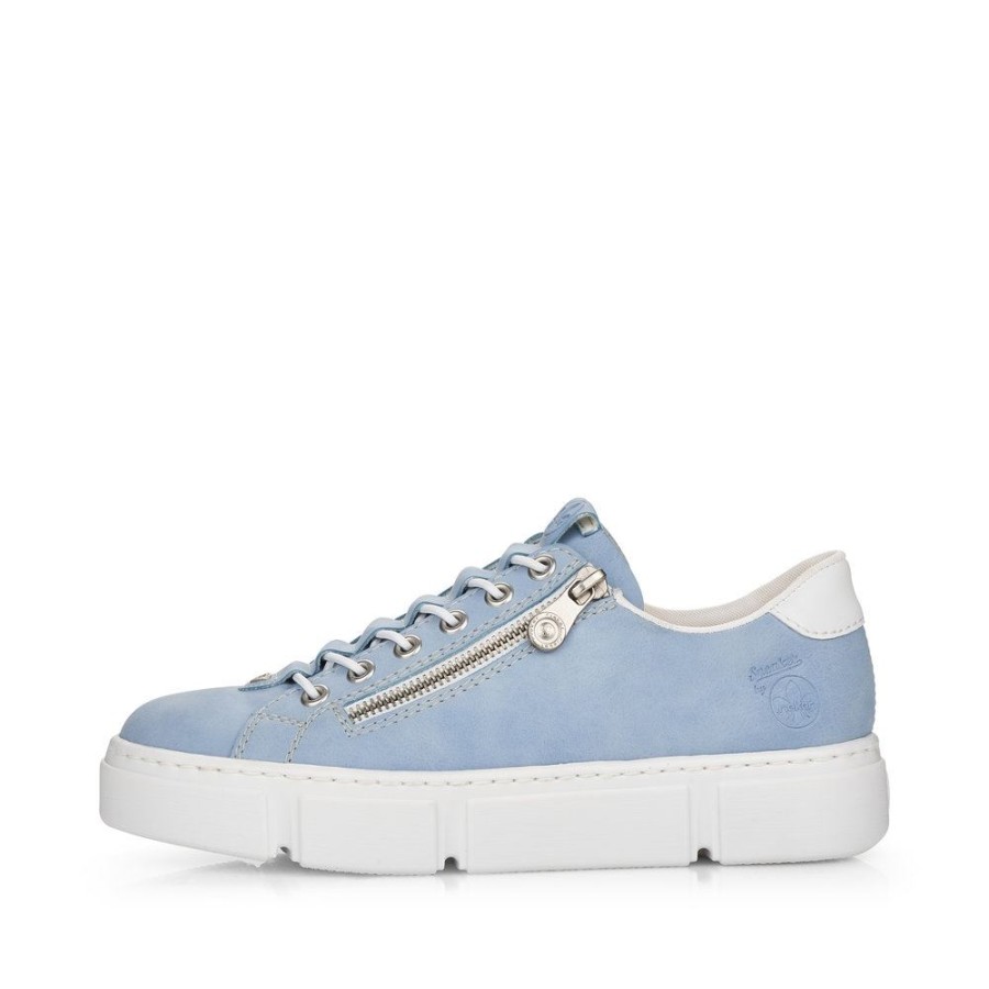 Rieker Rieker Antistress Damen Sneaker Plateausohle Blau S13 N5952-10 Aqua/Weiss Sneaker