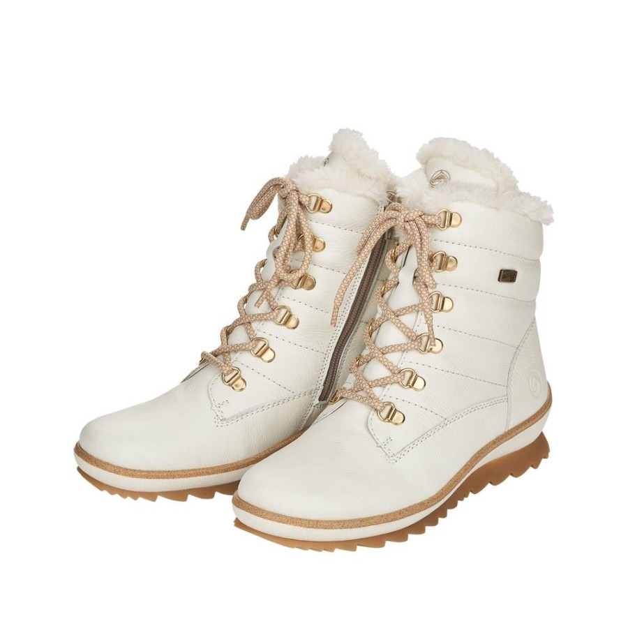 Remonte Remonte Schnurboot Leder Tex- Membran Warmfutter Weis S22 R8480-80 Dirtywhite/Bian Stiefel