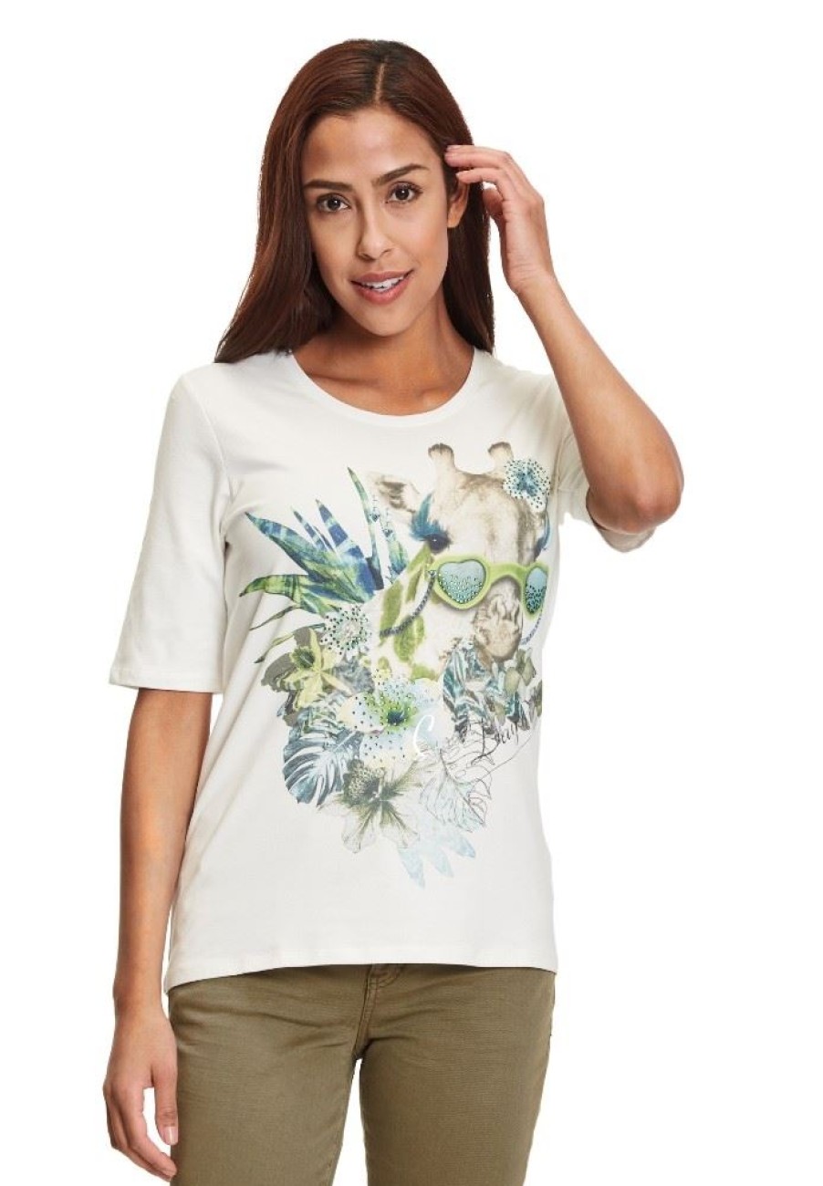 Betty Betty Barclay Shirt 1/2 Arm Rundhals Creme S12 22931018 1851 Cream/Gree T-Shirt