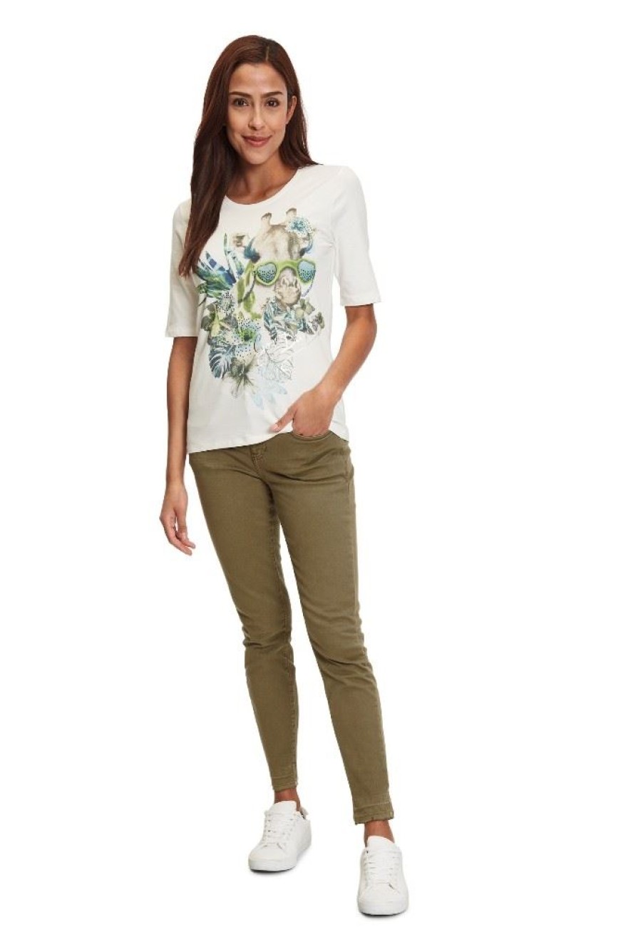 Betty Betty Barclay Shirt 1/2 Arm Rundhals Creme S12 22931018 1851 Cream/Gree T-Shirt