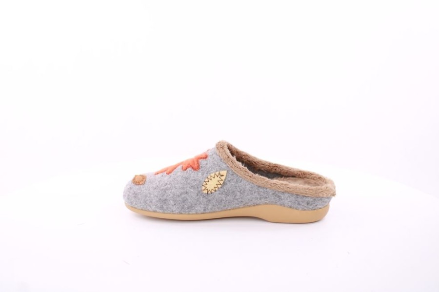 s`knöpfli S`Knopfli Damen Hausschuh Pantolette Herbst- Motiv Grau S23 Z29571 Gris Hausschuhe