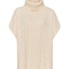 OPUS Opus Abraidy Cape Poncho Zopfmuster Groser Kragen Beige S22 1010985934100 1006 Soft Cream Pullover