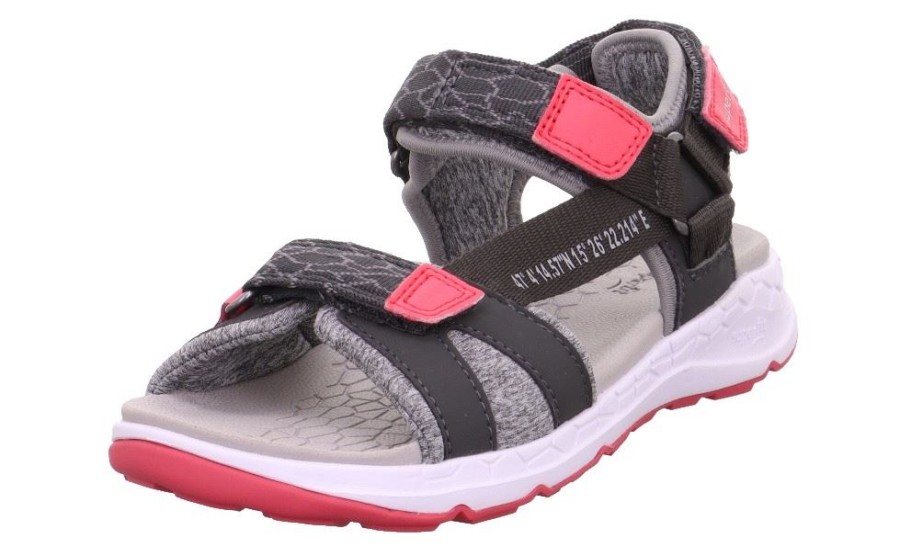 superfit Superfit Sandale Criss Cross Grau Pink Trekking 1-000580-2000 Grau/Pink Sandalen