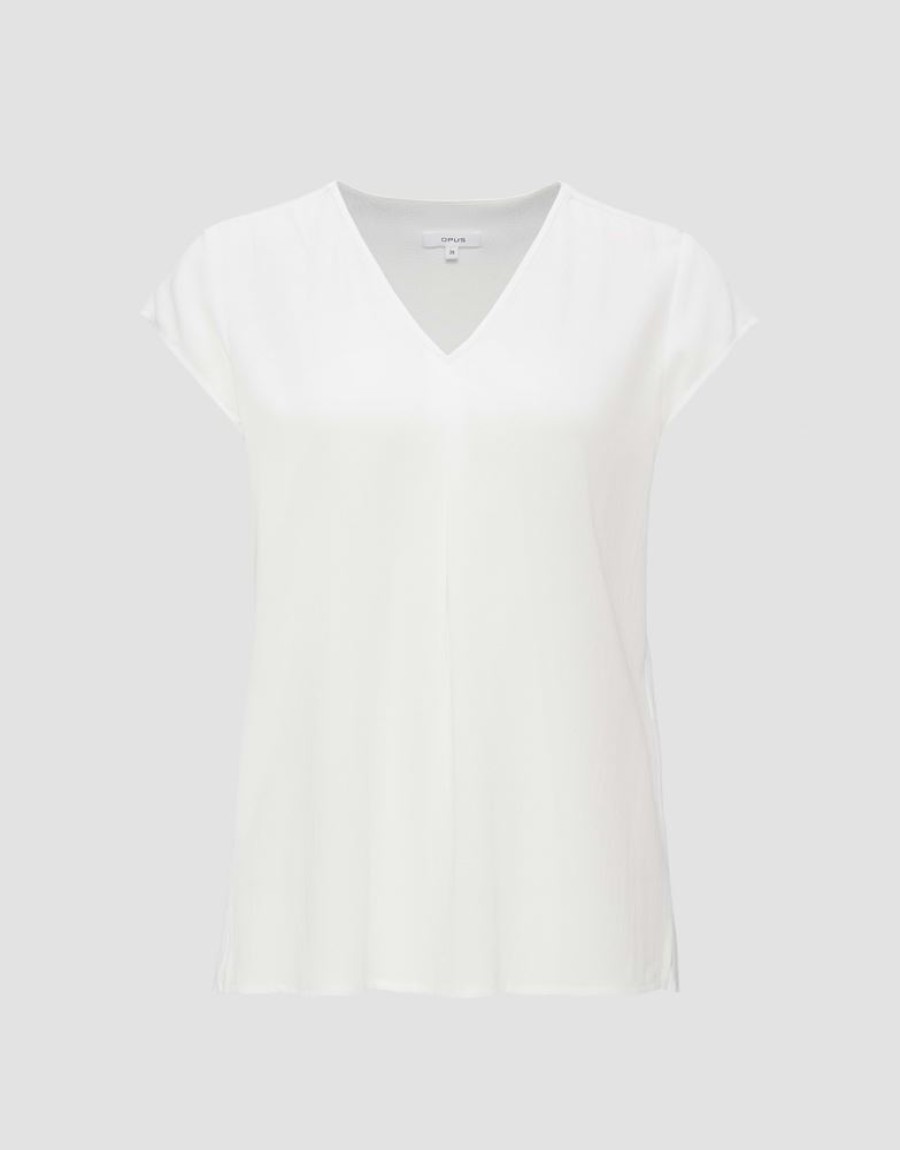 OPUS Opus Shirtbluse Falotta 1/2 Arm V - Ausschnitt S13 1018995809100 1004 Milk Bluse