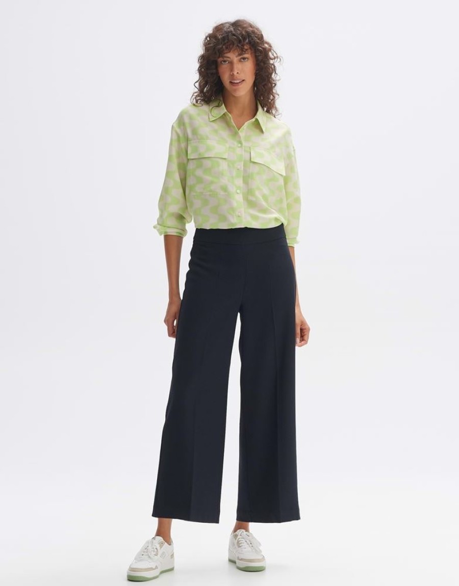 OPUS Opus Culotte Misha Twill Blau S23 2417611883227 60020 Coal Blue Hose