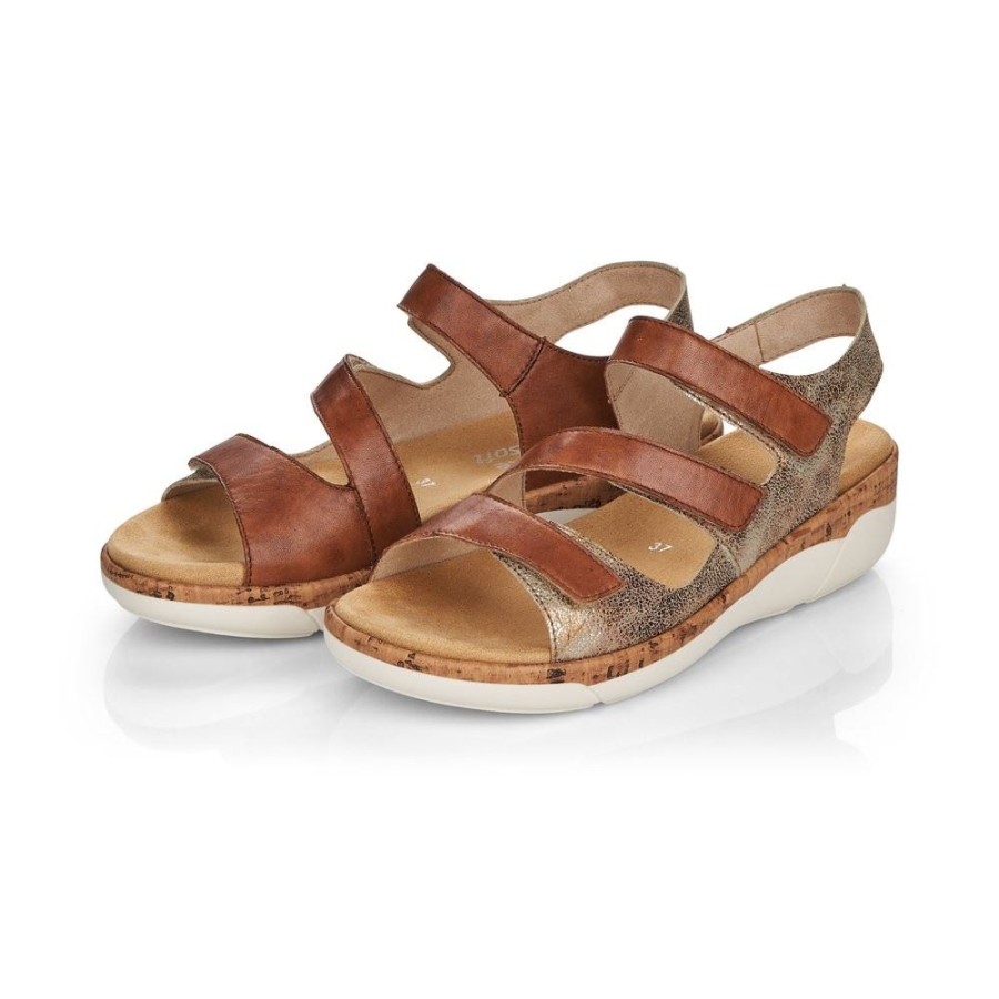 Remonte Remonte Sandale Bronze Braun Kork Wechselfusbett R6852-24 Antique/Muskat Sandalen