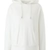 QS Qs Designed By Swatshirt Aus Viskosemix Weis, Schwarz S22 2120112 0200 White Pullover