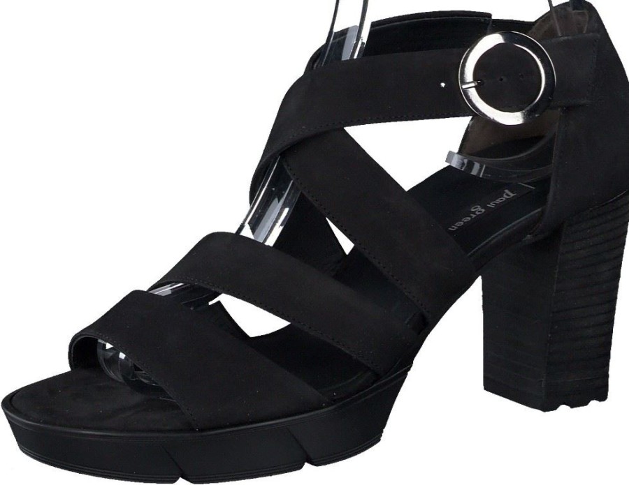 PAUL Paul Green Sandalette Leder Schwarz 7942-003 Black Sandalen