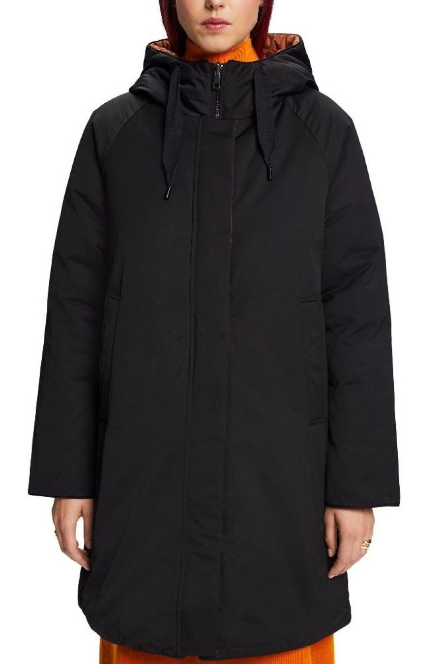 ESPRIT Esprit Damen Steppmantel Wendbar Kapuze Schwarz S23 093Eo1G326 E001 Black Jacke