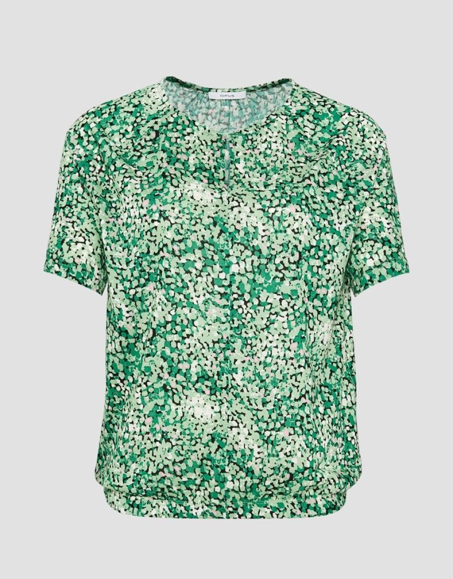 OPUS Opus Shirt Simani Blumendruck S13 10155911212177 30002 Green Fla T-Shirt